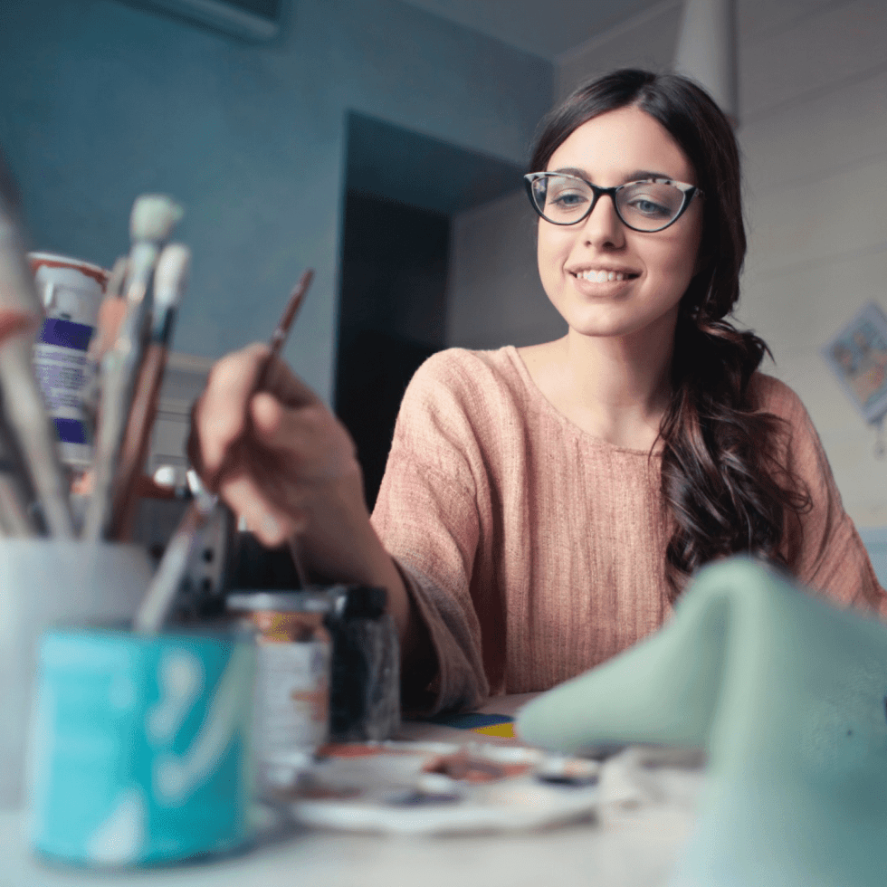 woman being creative in church